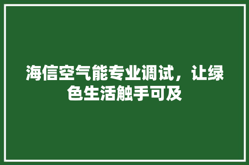 海信空气能专业调试，让绿色生活触手可及