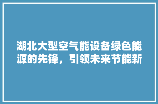 湖北大型空气能设备绿色能源的先锋，引领未来节能新潮流