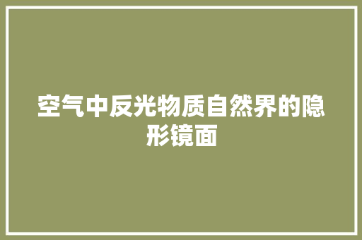 空气中反光物质自然界的隐形镜面