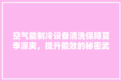 空气能制冷设备清洗保障夏季凉爽，提升能效的秘密武器 综合便民