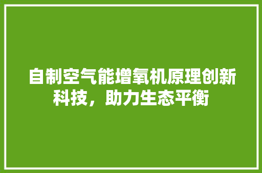 自制空气能增氧机原理创新科技，助力生态平衡 墙体维修