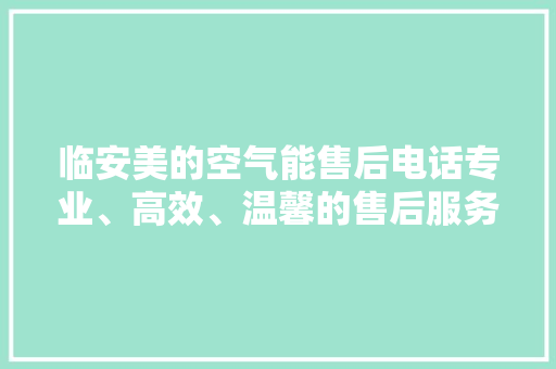 临安美的空气能售后电话专业、高效、温馨的售后服务体验 汽车维修