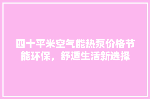 四十平米空气能热泵价格节能环保，舒适生活新选择 墙体维修