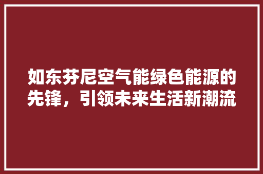 如东芬尼空气能绿色能源的先锋，引领未来生活新潮流