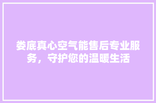 娄底真心空气能售后专业服务，守护您的温暖生活