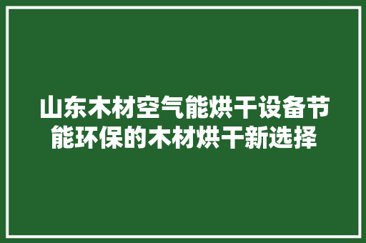 山东木材空气能烘干设备节能环保的木材烘干新选择