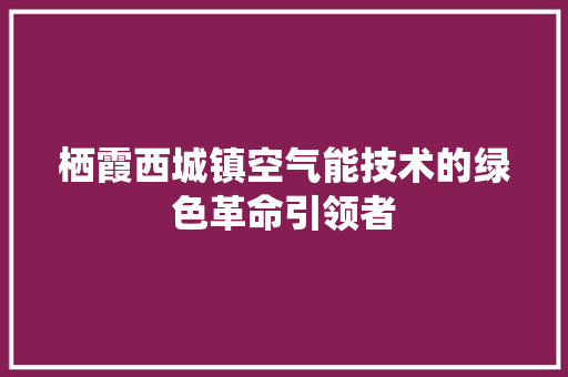 栖霞西城镇空气能技术的绿色革命引领者