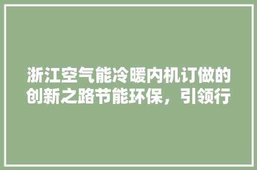浙江空气能冷暖内机订做的创新之路节能环保，引领行业新风尚