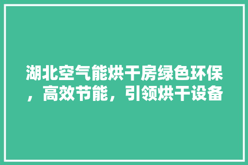 湖北空气能烘干房绿色环保，高效节能，引领烘干设备新潮流