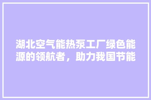 湖北空气能热泵工厂绿色能源的领航者，助力我国节能减排事业