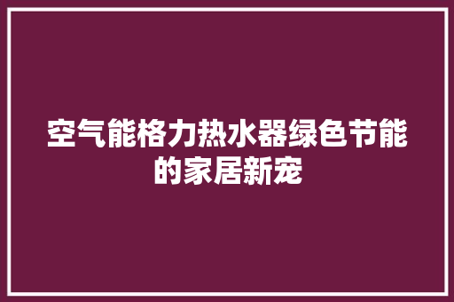 空气能格力热水器绿色节能的家居新宠
