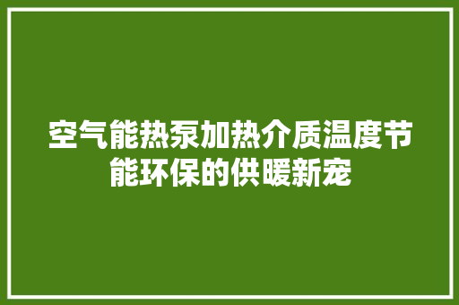 空气能热泵加热介质温度节能环保的供暖新宠