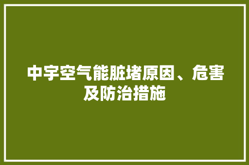 中宇空气能脏堵原因、危害及防治措施