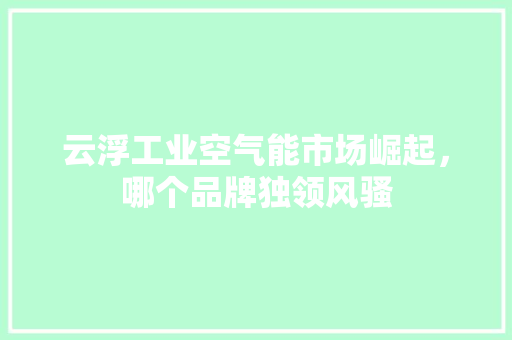 云浮工业空气能市场崛起，哪个品牌独领风骚