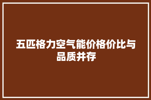 五匹格力空气能价格价比与品质并存 综合便民