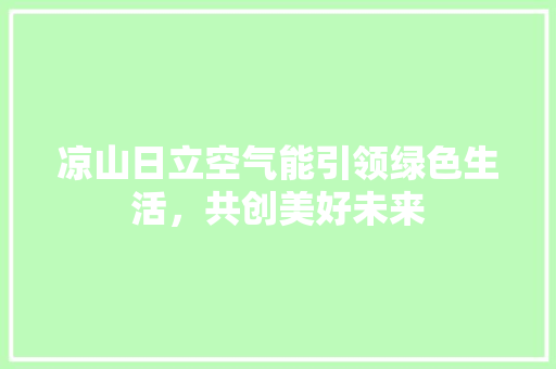 凉山日立空气能引领绿色生活，共创美好未来