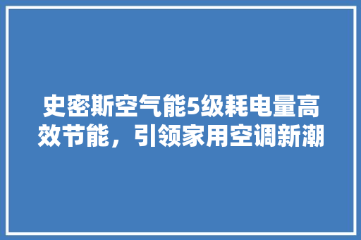 史密斯空气能5级耗电量高效节能，引领家用空调新潮流 厨房维修