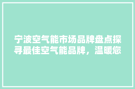 宁波空气能市场品牌盘点探寻最佳空气能品牌，温暖您的家