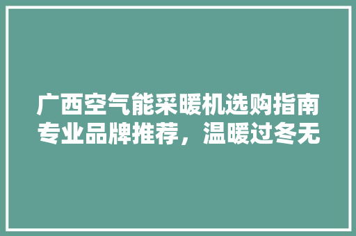 广西空气能采暖机选购指南专业品牌推荐，温暖过冬无忧