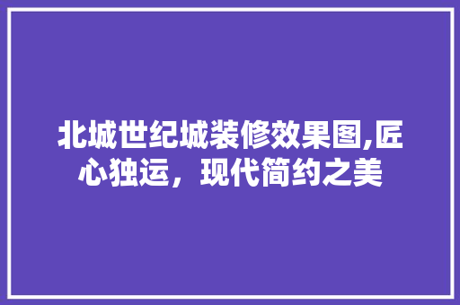 北城世纪城装修效果图,匠心独运，现代简约之美 北城世纪城装修效果图,匠心独运，现代简约之美 厨房维修