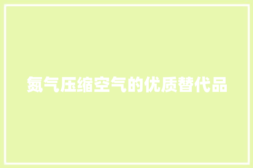 氮气压缩空气的优质替代品