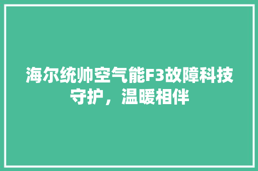 海尔统帅空气能F3故障科技守护，温暖相伴