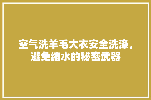 空气洗羊毛大衣安全洗涤，避免缩水的秘密武器