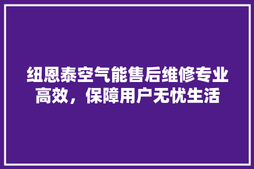 纽恩泰空气能售后维修专业高效，保障用户无忧生活