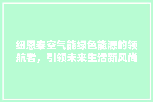 纽恩泰空气能绿色能源的领航者，引领未来生活新风尚