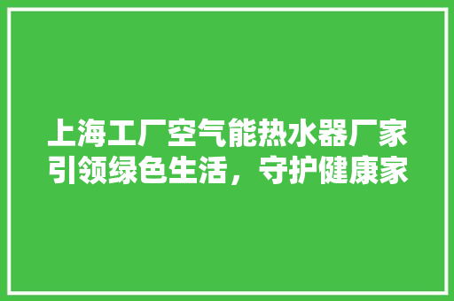 上海工厂空气能热水器厂家引领绿色生活，守护健康家园