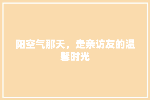 阳空气那天，走亲访友的温馨时光 综合便民