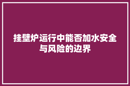 挂壁炉运行中能否加水安全与风险的边界 厨房维修