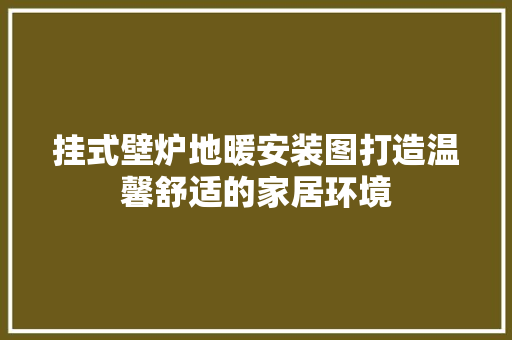 挂式壁炉地暖安装图打造温馨舒适的家居环境