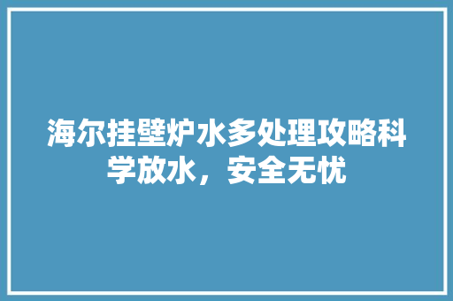 海尔挂壁炉水多处理攻略科学放水，安全无忧 综合便民