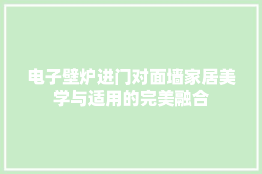 电子壁炉进门对面墙家居美学与适用的完美融合