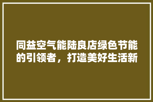 同益空气能陆良店绿色节能的引领者，打造美好生活新空间
