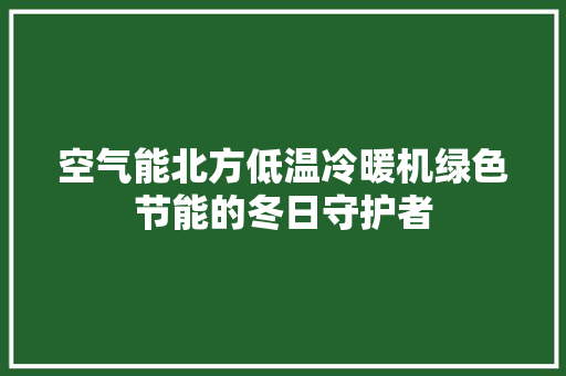 空气能北方低温冷暖机绿色节能的冬日守护者