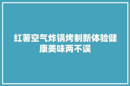 红薯空气炸锅烤制新体验健康美味两不误