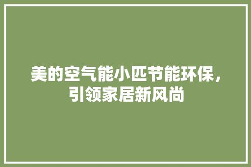 美的空气能小匹节能环保，引领家居新风尚 厨房维修