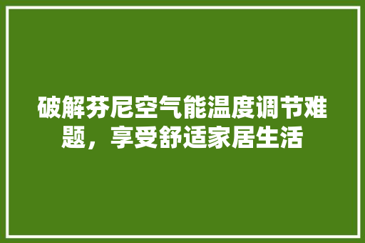 破解芬尼空气能温度调节难题，享受舒适家居生活 汽车维修