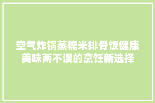 空气炸锅蒸糯米排骨饭健康美味两不误的烹饪新选择 汽车维修
