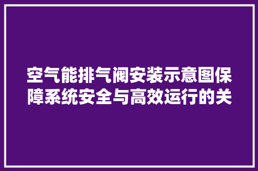 空气能排气阀安装示意图保障系统安全与高效运行的关键