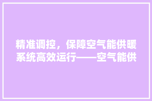精准调控，保障空气能供暖系统高效运行——空气能供暖压力调整攻略