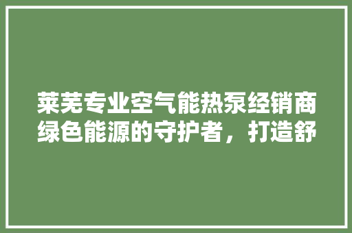 莱芜专业空气能热泵经销商绿色能源的守护者，打造舒适生活新篇章