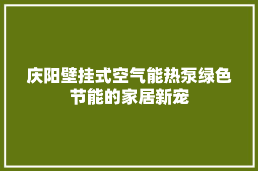 庆阳壁挂式空气能热泵绿色节能的家居新宠