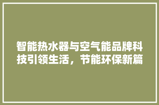 智能热水器与空气能品牌科技引领生活，节能环保新篇章