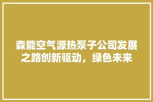 森能空气源热泵子公司发展之路创新驱动，绿色未来