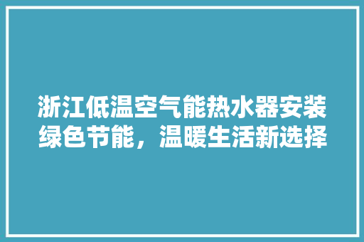 浙江低温空气能热水器安装绿色节能，温暖生活新选择