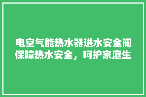 电空气能热水器进水安全阀保障热水安全，呵护家庭生活
