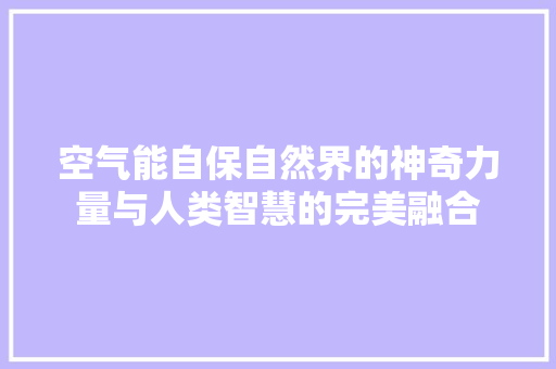 空气能自保自然界的神奇力量与人类智慧的完美融合